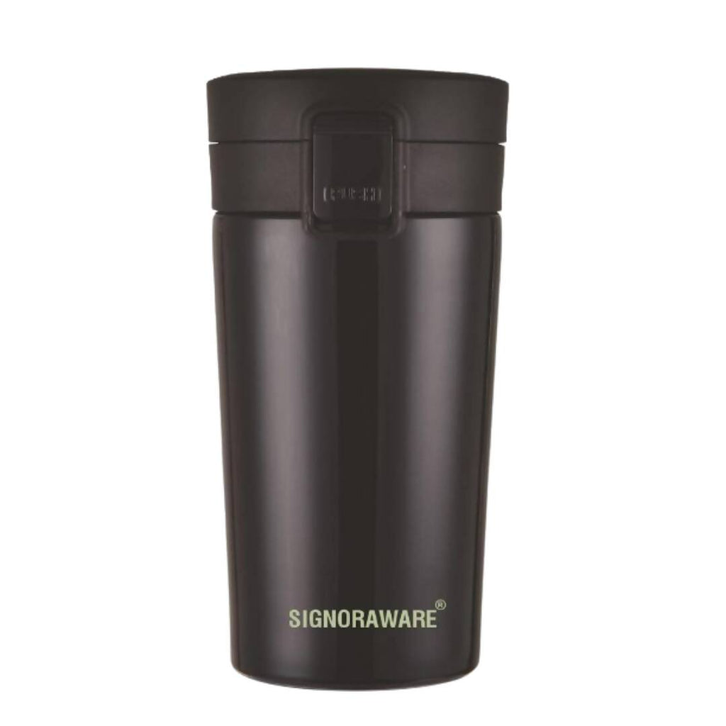 Signoraware Hot Pour Coffeemate Insulated Mug Tumbler - 350 ml (Black) | Grocsy