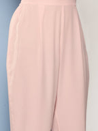 Ahalyaa Women Solid Crepe Co-Ords With Shrug | Grocsy