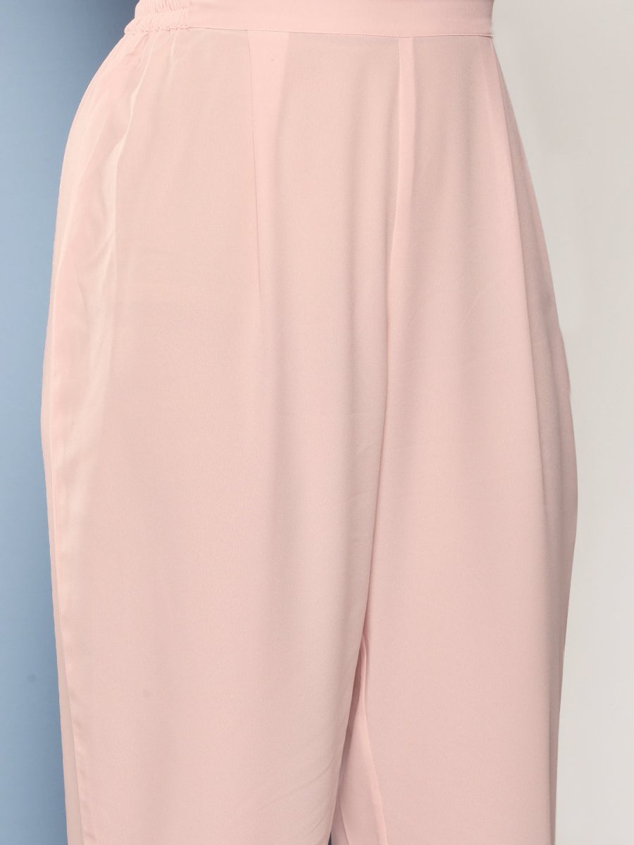 Ahalyaa Women Solid Crepe Co-Ords With Shrug | Grocsy