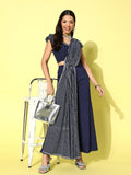 Ahalyaa Striped Top with Palazzos and Dupatta | Grocsy