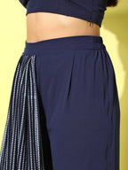 Ahalyaa Striped Top with Palazzos and Dupatta | Grocsy