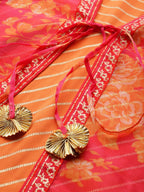 Ahalyaa Orange Striped Ethnic Maxi Dress | Grocsy
