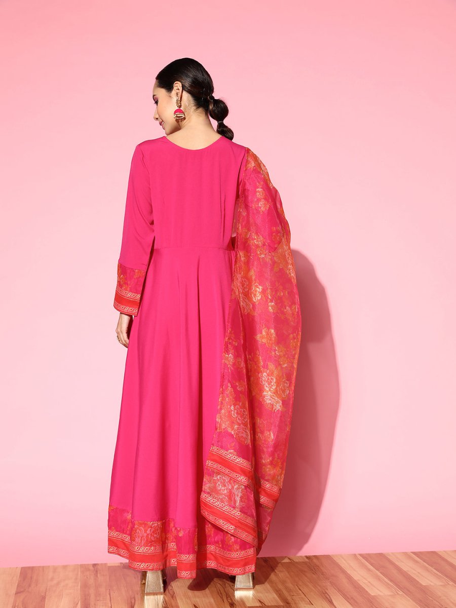 Ahalyaa Ethnic Motifs Crepe Ethnic Maxi Dress | Grocsy