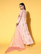 Ahalyaa Pink Empire Gotta Patti Ethnic Dress With Dupatta | Grocsy