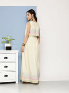 Ahalyaa Women Checked Maxi Ethnic Dress | Grocsy