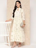 Ahalyaa Tropical Printed Gathered Empire Ethnic Dress | Grocsy