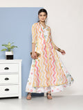 Ahalyaa Women Printed Layered Maxi Ethnic Dress | Grocsy