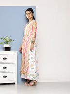 Ahalyaa Women Printed Layered Maxi Ethnic Dress | Grocsy