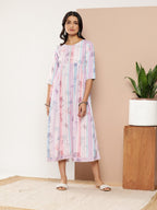 Ahalyaa Women Floral Printed Maxi Ethnic Dress | Grocsy