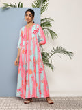 Ahalyaa Women Printed Layered Maxi Ethnic Dress | Grocsy