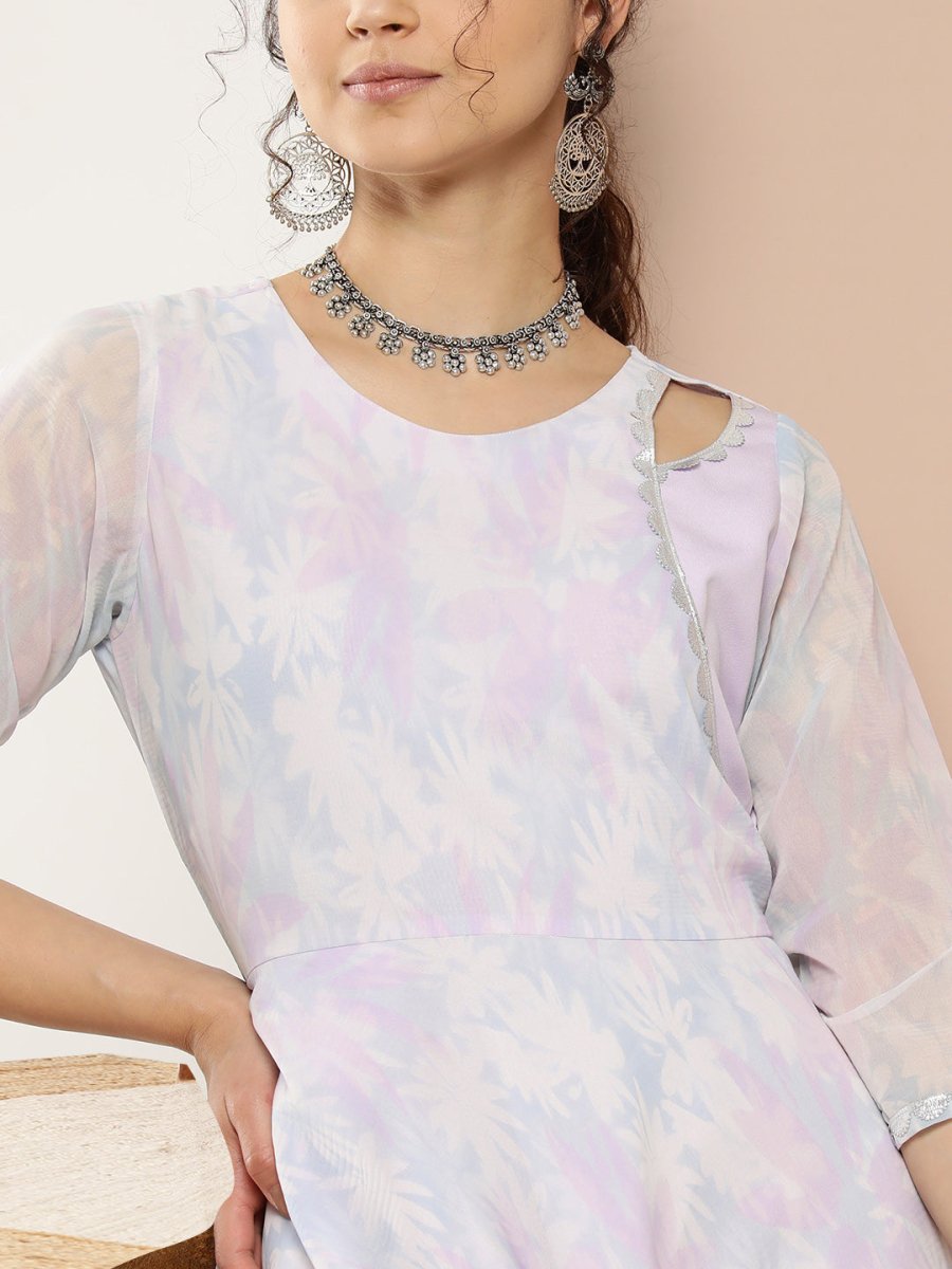 Ahalyaa Women Floral Printed Empire Midi Ethnic Dress | Grocsy