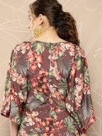 Ahalyaa Printed Waist Tie-Ups Basic Jumpsuit | Grocsy