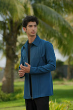 Sleek Teal Blue Shacket by Hilo Design | Grocsy