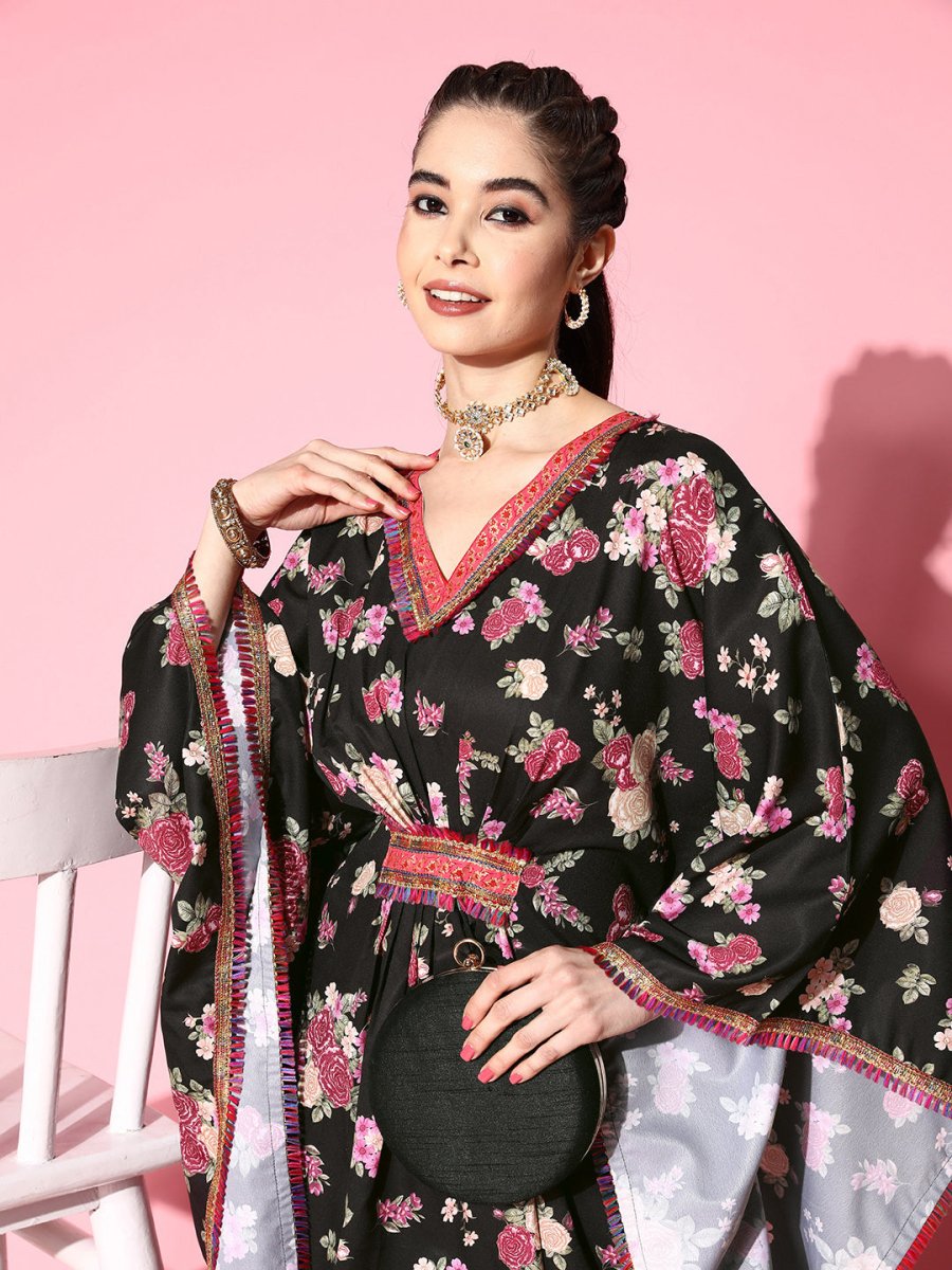 Ahalyaa Women Floral Printed Gotta Patti Kurta with Palazzos | Grocsy