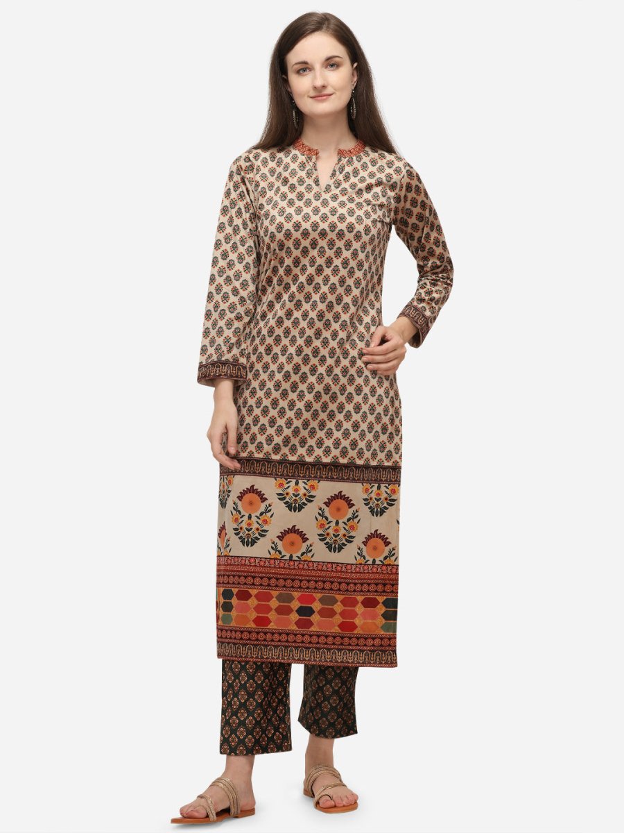 Ahalyaa Off White Long Kurta With Pant | Grocsy