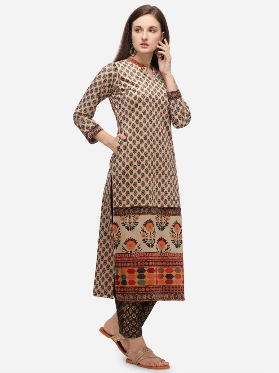 Ahalyaa Off White Long Kurta With Pant | Grocsy
