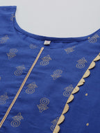 Ahalyaa Floral Printed Gotta Patti Pure Cotton Kurta | Grocsy