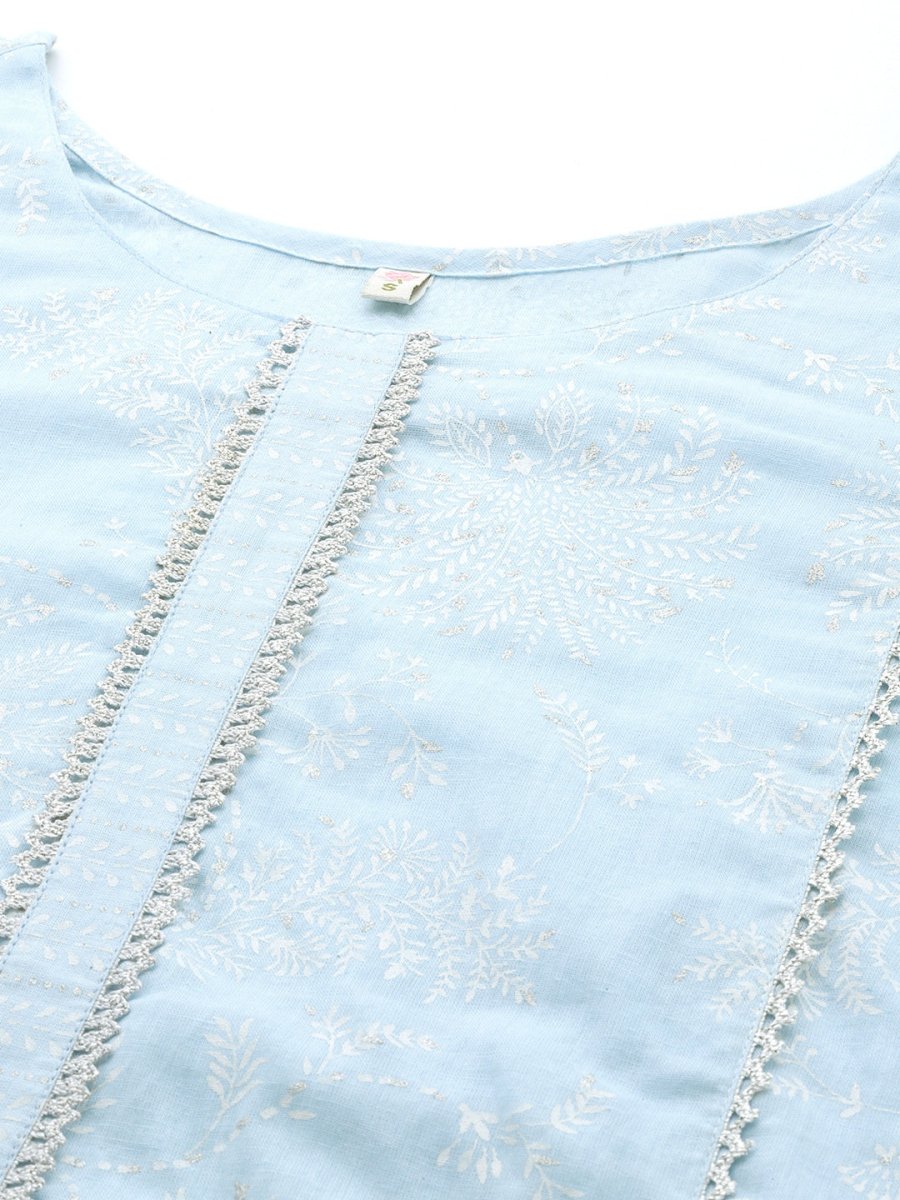 Ahalyaa Floral Block Print Pure Cotton Kurta | Grocsy