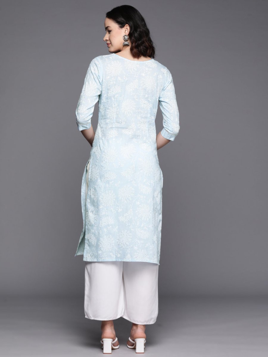 Ahalyaa Floral Block Print Pure Cotton Kurta | Grocsy