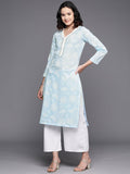 Ahalyaa Floral Printed Zari Pure Cotton Kurta | Grocsy