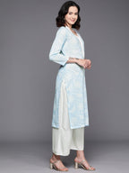 Ahalyaa Floral Printed Zari Pure Cotton Kurta | Grocsy