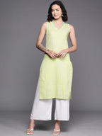 Ahalyaa Women Striped Gotta Patti Pastel Pure Cotton Kurta | Grocsy