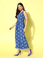 Ahalyaa Printed Cotton Basic Jumpsuit | Grocsy