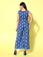 Ahalyaa Printed Cotton Basic Jumpsuit | Grocsy