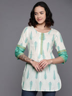 Ahalyaa Printed Embroidered Ethnic Tunic | Grocsy