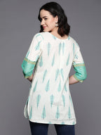 Ahalyaa Printed Embroidered Ethnic Tunic | Grocsy