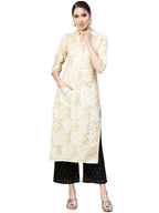 Ahalyaa Women's Straight Cotton Kurta | Grocsy