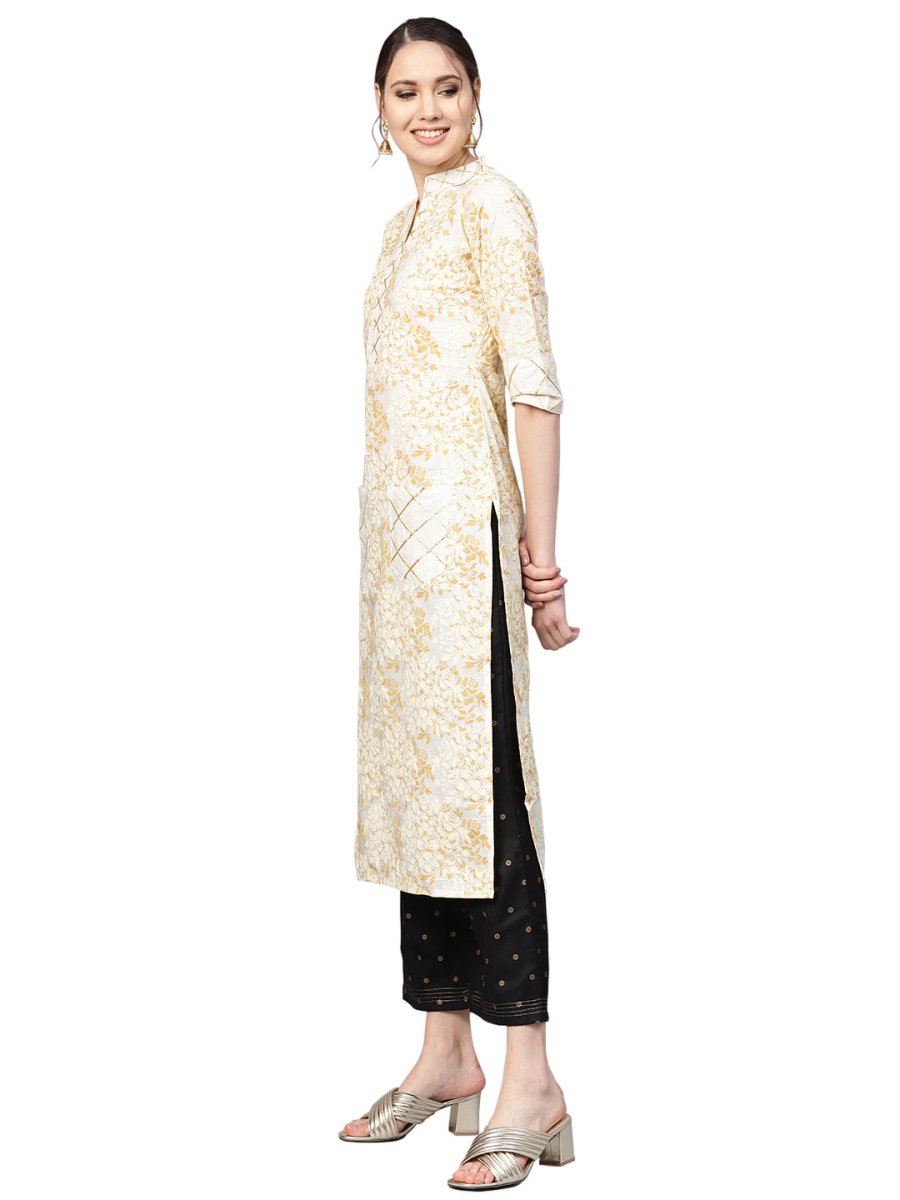 Ahalyaa Women's Straight Cotton Kurta | Grocsy