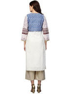 Ahalyaa Printed Straight Cotton Blend Kurta with koti Jacket | Grocsy