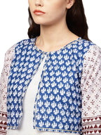 Ahalyaa Printed Straight Cotton Blend Kurta with koti Jacket | Grocsy