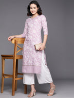 Ahalyaa Floral Printed Pure Cotton Kurta | Grocsy