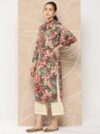 Ahalyaa Women Brown & Orange Floral Printed Crepe Kurta | Grocsy