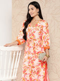 Ahalyaa Women Floral Printed Gotta Patti Crepe Kurta | Grocsy