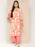 Ahalyaa Women Floral Printed Gotta Patti Crepe Kurta | Grocsy