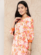 Ahalyaa Women Floral Printed Gotta Patti Crepe Kurta | Grocsy