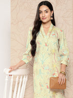 Ahalyaa Women Floral Printed Gotta Patti Crepe Kurta | Grocsy