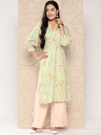 Ahalyaa Women Floral Printed Gotta Patti Crepe Kurta | Grocsy