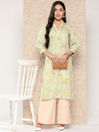 Ahalyaa Women Floral Printed Gotta Patti Crepe Kurta | Grocsy