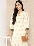 Ahalyaa Women Floral Printed Gotta Patti Crepe Kurta | Grocsy