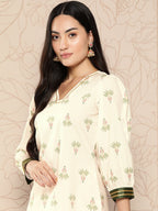 Ahalyaa Women Floral Printed Gotta Patti Crepe Kurta | Grocsy