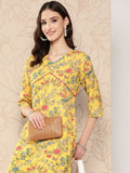 Ahalyaa Women Floral Printed Gotta Patti Crepe Kurta | Grocsy