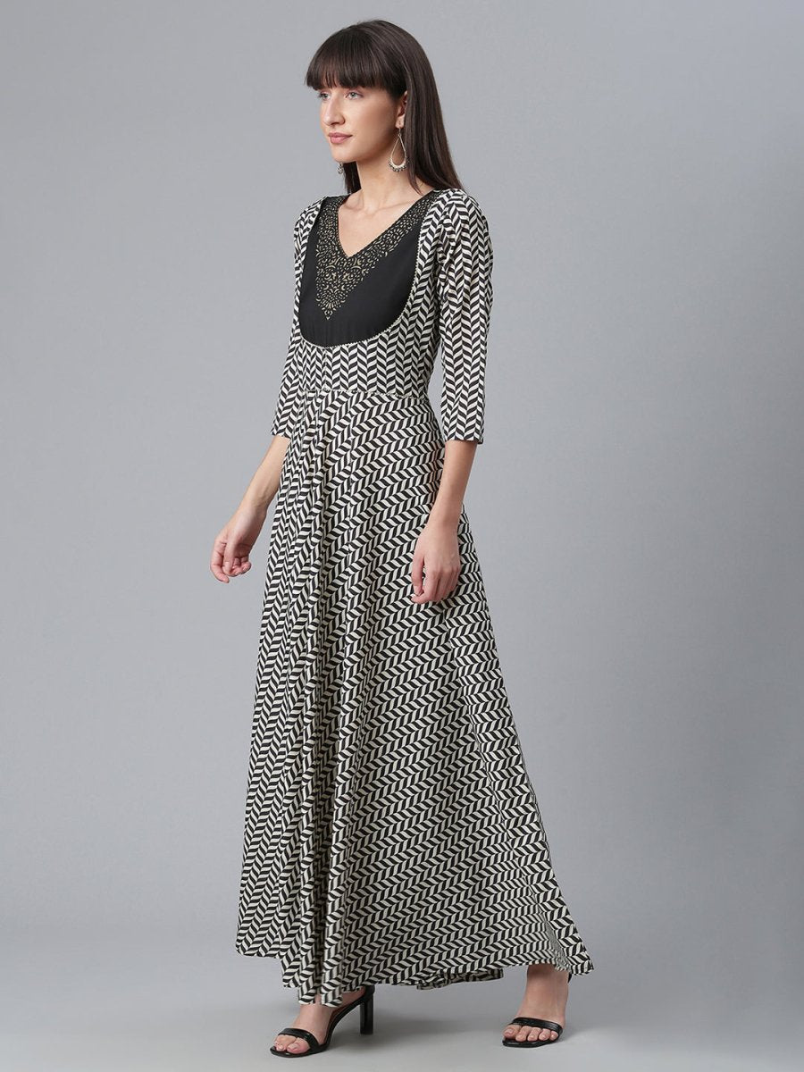 Ahalyaa Crepe Black Digital Printed Kurti | Grocsy