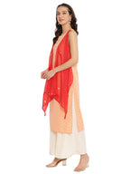 Ahalyaa Printed Kurta With Attached Shrug | Grocsy