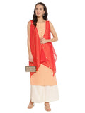 Ahalyaa Printed Kurta With Attached Shrug | Grocsy