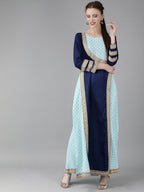 Ahalyaa Printed Half Circle kurta | Grocsy