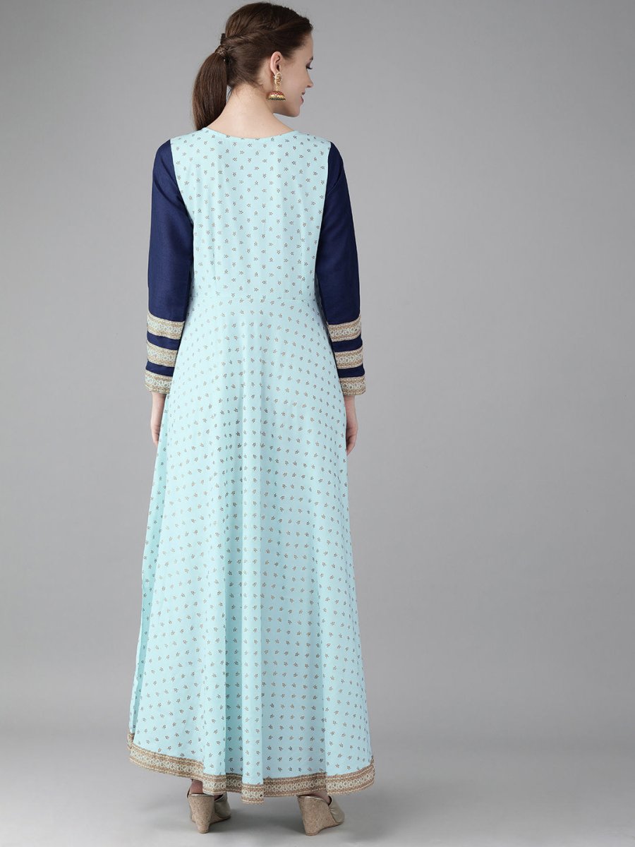 Ahalyaa Printed Half Circle kurta | Grocsy